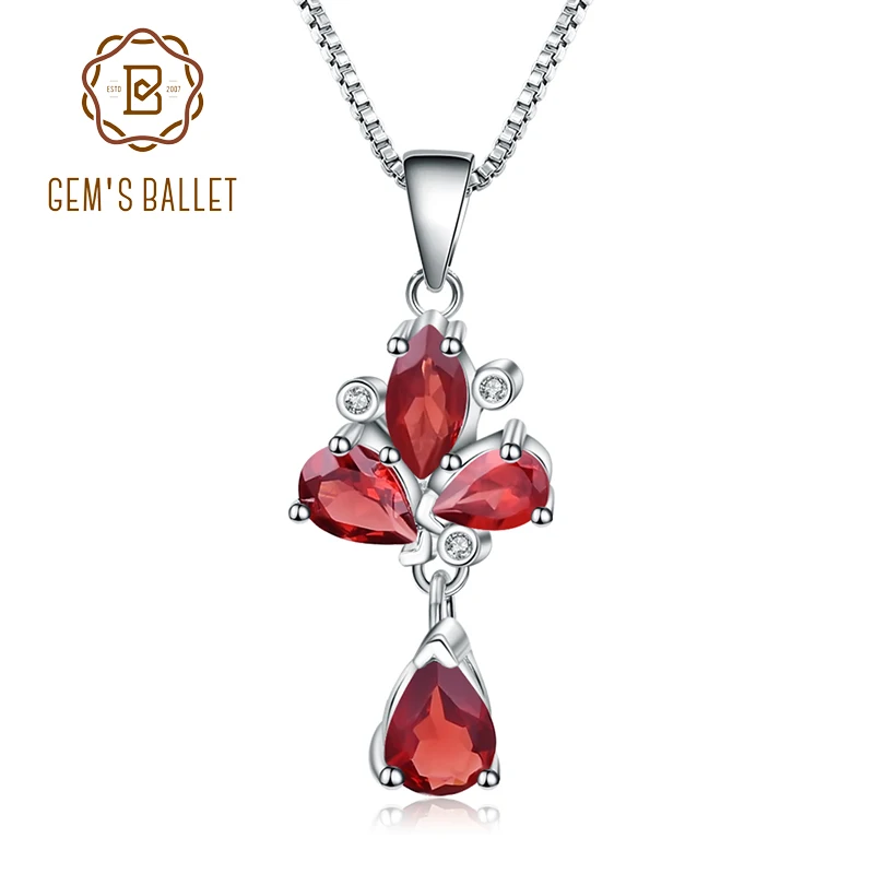 GEM'S BALLET 3.42Ct Natural Red Garnet Flower Pendant 925 Sterling Silver Necklaces & Pendants Fine Jewelry For Women Wedding
GEM'S BALLET 3.42Ct Natural Red Garnet Flower Pendant 925 Sterling Silver Necklaces & Pendants Fine Jewelry For Women Wedding