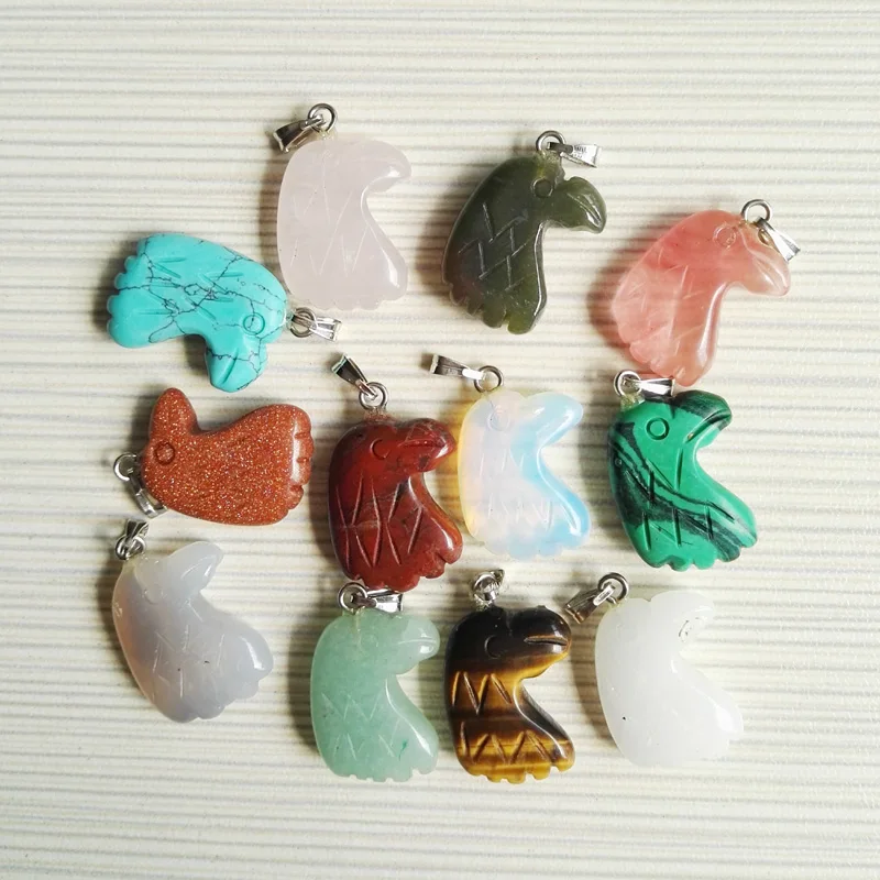 Free shipping Fashion Mixed Carved Natural stone eagle head charms pendants jewelry 12pcs/lot Wholesale
Free shipping Fashion Mixed Carved Natural stone eagle head charms pendants jewelry 12pcs/lot Wholesale