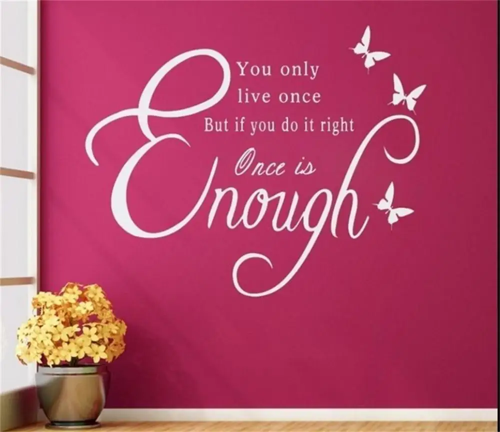 Inspirational DIY Quotes Wall Decals You only live once Art Vinyl Quote Decal Mural Room Wall Sticker Home Decor Bedroom S194
Inspirational DIY Quotes Wall Decals You only live once Art Vinyl Quote Decal Mural Room Wall Sticker Home Decor Bedroom S194