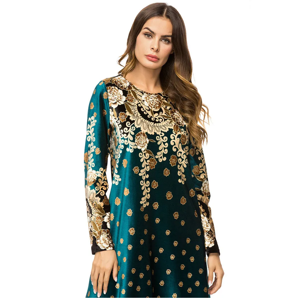 Fashion Muslim Dress Women's Long-Sleeved Boutique Print Dress Muslim Robes turkey Islam Prayer caftan muslim dress for women
Fashion Muslim Dress Women's Long-Sleeved Boutique Print Dress Muslim Robes turkey Islam Prayer caftan muslim dress for women