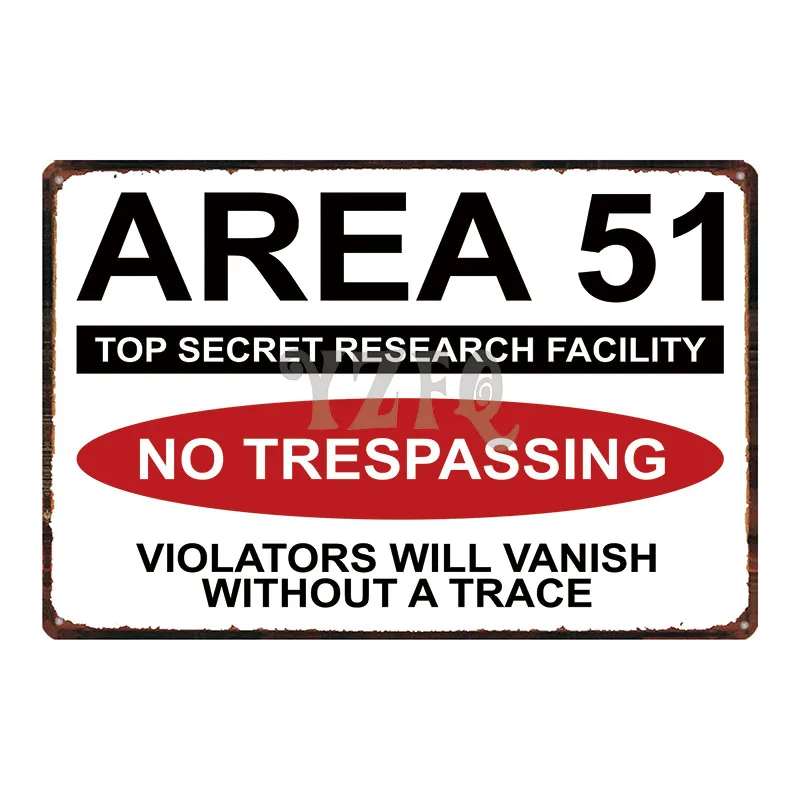 Потертый шикарный винтажный металлический плакат Area 51 No TRESPASS, настенный гараж, домашнее искусство, винтажный декор, металлический плакат, ...
Потертый шикарный винтажный металлический плакат Area 51 No TRESPASS, настенный гараж, домашнее искусство, винтажный декор, металлический плакат, ...