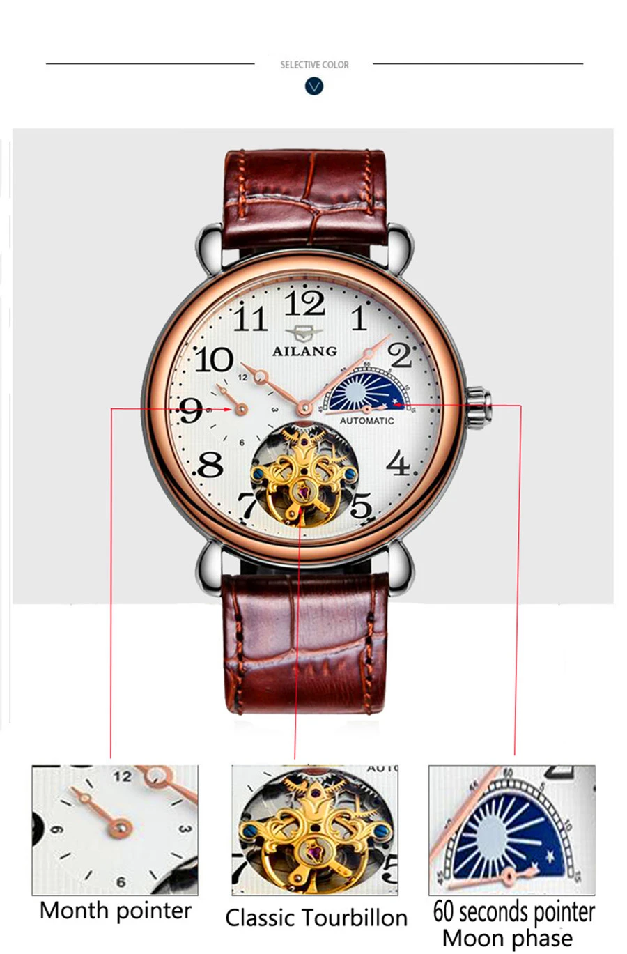 AILANG Luxury Men Vintage Watches Top Brand Mechanical Tourbillon Watch Men Fashion Male Clock Men Waterproof 30M Clock
AILANG Luxury Men Vintage Watches Top Brand Mechanical Tourbillon Watch Men Fashion Male Clock Men Waterproof 30M Clock