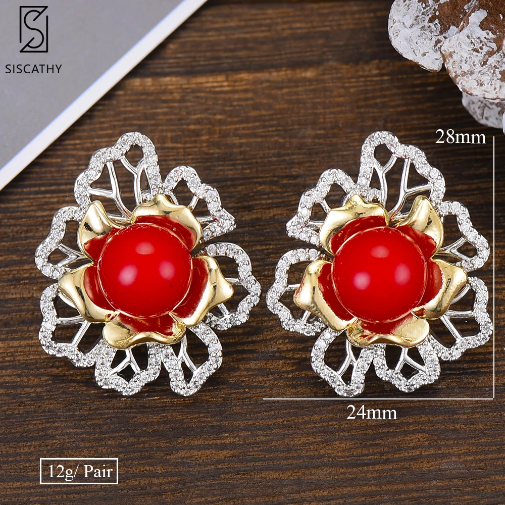 Siscathy 2019 Trendy Blossom Flower Simulated Pearl Earrings for Women Collection Stud Earrings Wedding CZ Indian Jewelry
Siscathy 2019 Trendy Blossom Flower Simulated Pearl Earrings for Women Collection Stud Earrings Wedding CZ Indian Jewelry