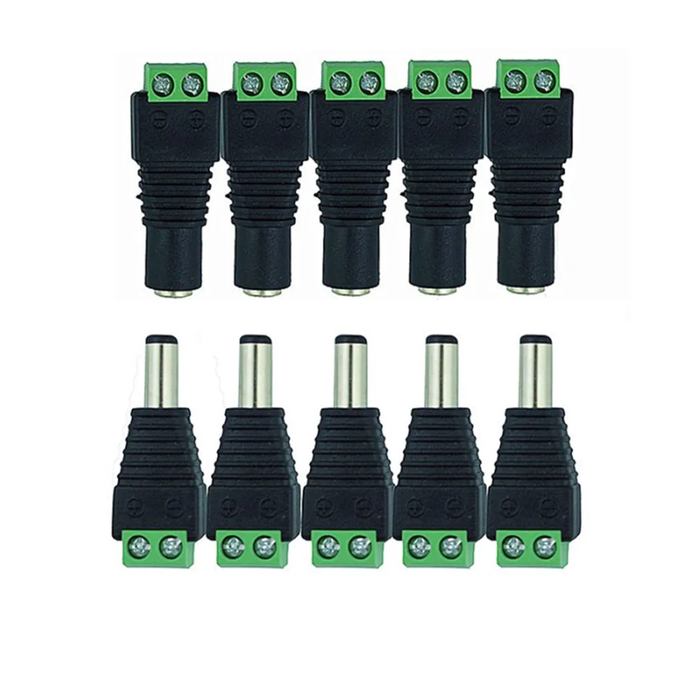 Necen 5Pair CCTV Cameras 2.1mm x 5.5mm DC Connector Power Plug Adapter For 5050 3528 5630 Single Color LED Strip Light
Necen 5Pair CCTV Cameras 2.1mm x 5.5mm DC Connector Power Plug Adapter For 5050 3528 5630 Single Color LED Strip Light