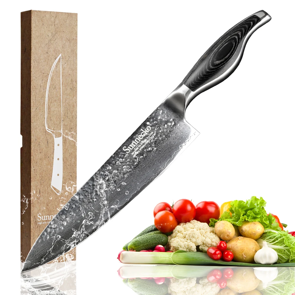 Sunnecko Damascus Steel 8" Chef's Kitchen Knife Sharp Cooking Tool Pakka Wood Handle Japanese VG10 Core Chef Meat Cutter Knives
Sunnecko Damascus Steel 8" Chef's Kitchen Knife Sharp Cooking Tool Pakka Wood Handle Japanese VG10 Core Chef Meat Cutter Knives