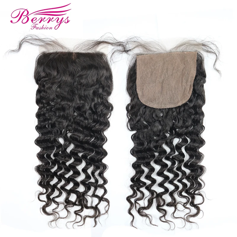 [Berrys Fashion] бразильские натуральные волосы глубокая волна шелковая основа