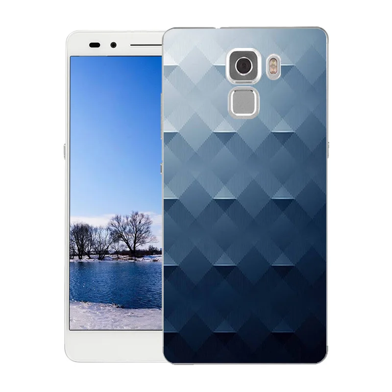 Силиконовый чехол для Huawei Honor 7 с квадратным принтом Ультратонкий защитный из