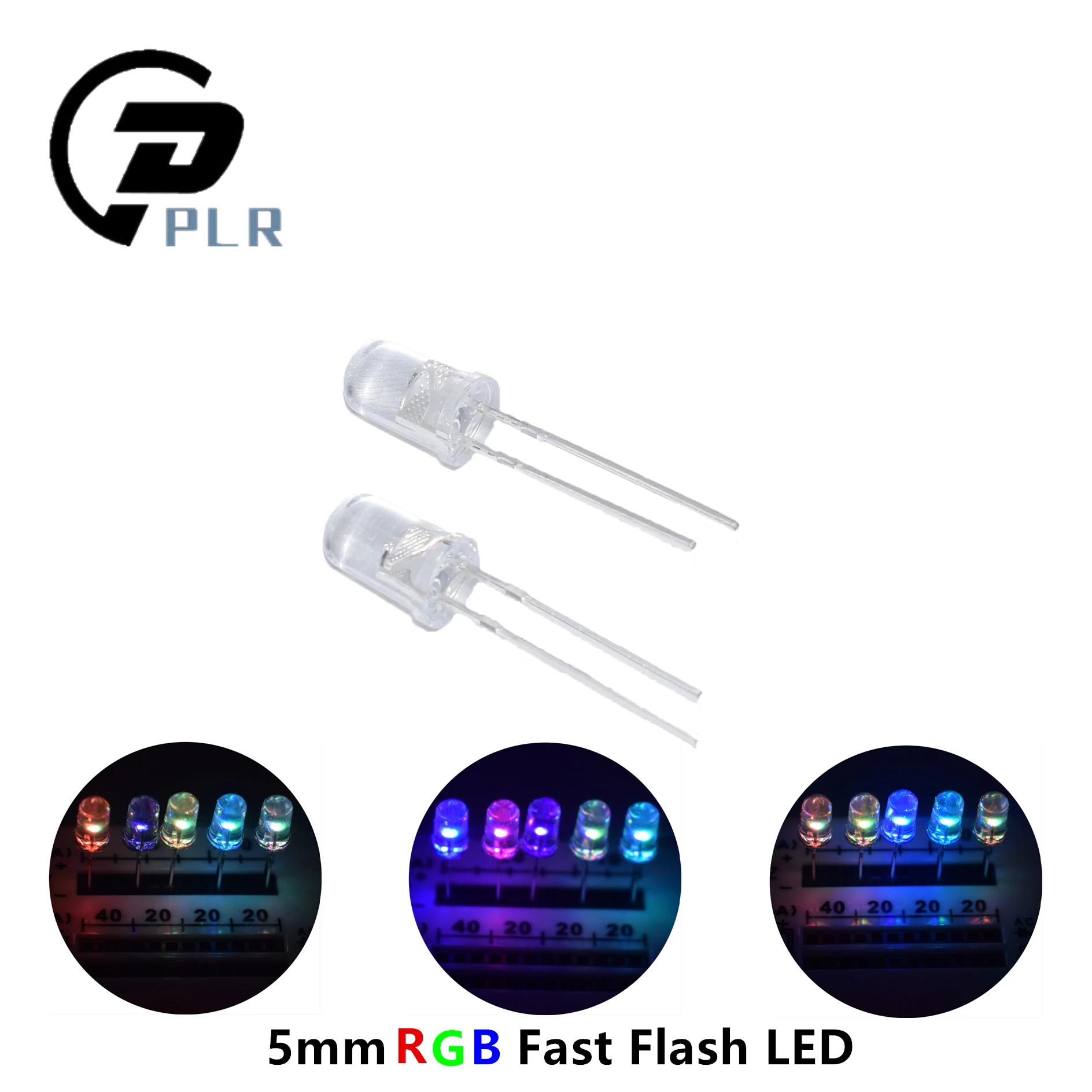 20 штук Прозрачный 5 мм быстро/медленно RGB светодиодной вспышкой красного зеленого