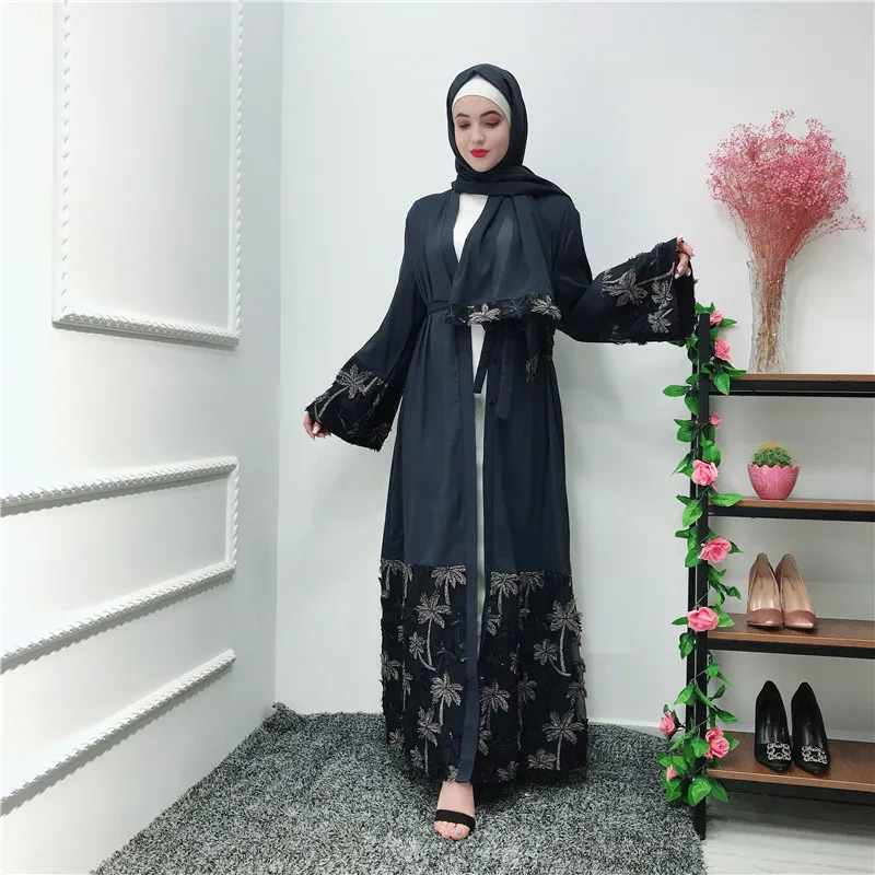 2019 Cardigan Women Muslim Abaya Dress 3D Flower Lace Islamic Dubai Turkey Hijab Dress Caftan Marocain Marokkaanse Kaftan
2019 Cardigan Women Muslim Abaya Dress 3D Flower Lace Islamic Dubai Turkey Hijab Dress Caftan Marocain Marokkaanse Kaftan