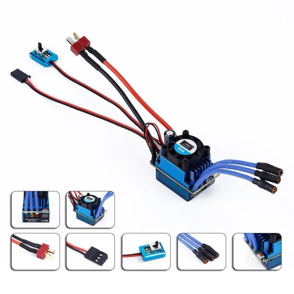 TSKY Racing 60A бесщеточный Электрический регулятор скорости ESC для 1/10 RC Car Truck
TSKY Racing 60A бесщеточный Электрический регулятор скорости ESC для 1/10 RC Car Truck