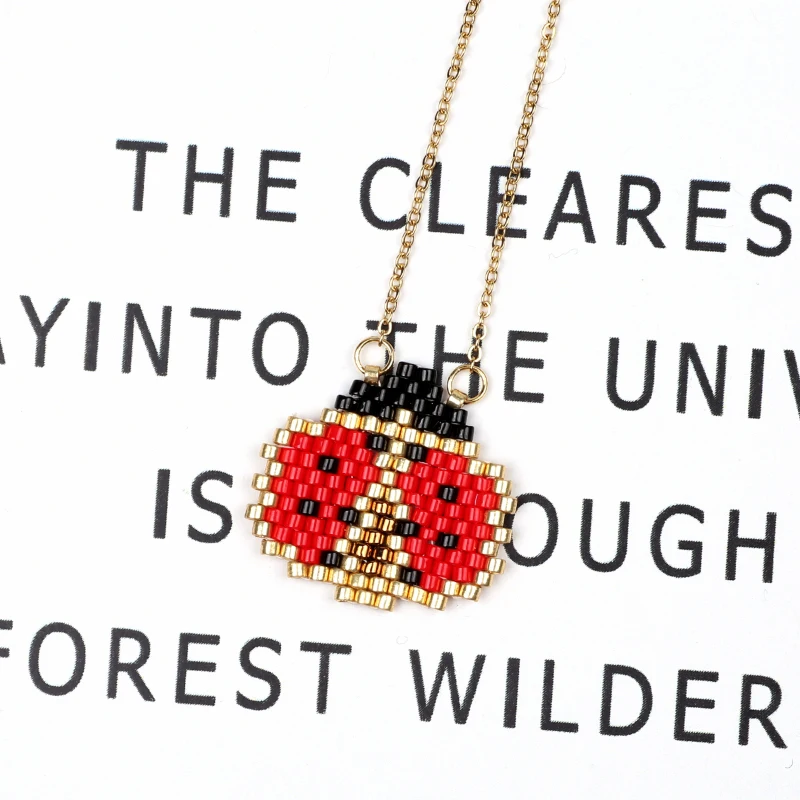 FAIRYWOO Red Luck Necklace Miyuki Bead Animal Ladybird Pendant Woman Collier Choker Stainless Steel Chain Golden Fashion Jewelry
FAIRYWOO Red Luck Necklace Miyuki Bead Animal Ladybird Pendant Woman Collier Choker Stainless Steel Chain Golden Fashion Jewelry