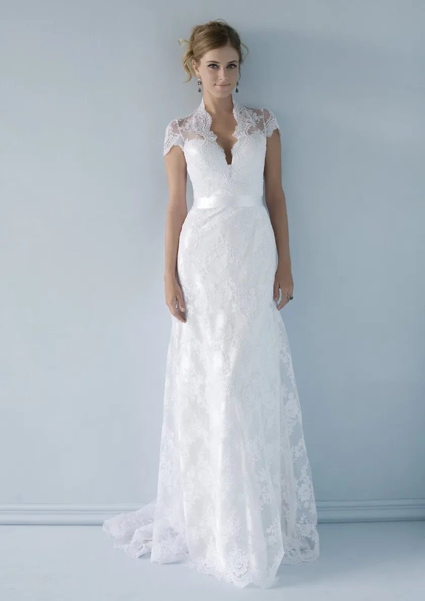 Sexy V Neck Open Back Sash White Ivory mermaid Wedding Dress Custom Size Bride Gown Short Sleeve Sweep Train Wedding Dress
Sexy V Neck Open Back Sash White Ivory mermaid Wedding Dress Custom Size Bride Gown Short Sleeve Sweep Train Wedding Dress