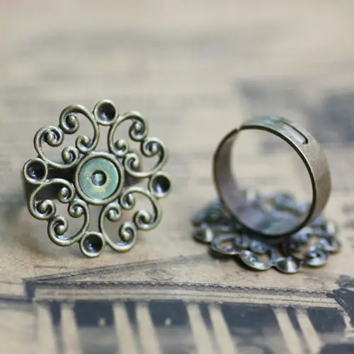 10X 23mm WHOLESALE DIY Jewelry Flower wrap Tray ANTIQUE BRONZE Adjustable RING BASE BLANK Ring Setting Findings
10X 23mm WHOLESALE DIY Jewelry Flower wrap Tray ANTIQUE BRONZE Adjustable RING BASE BLANK Ring Setting Findings