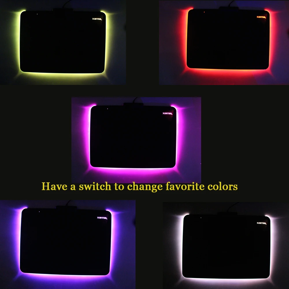 Lighting Gaming Mouse Pad Large Rubber Base Matte Surface Color Glowing Lock Edge USB Mousepad Pad For PC Gamer Free Shipping
Lighting Gaming Mouse Pad Large Rubber Base Matte Surface Color Glowing Lock Edge USB Mousepad Pad For PC Gamer Free Shipping