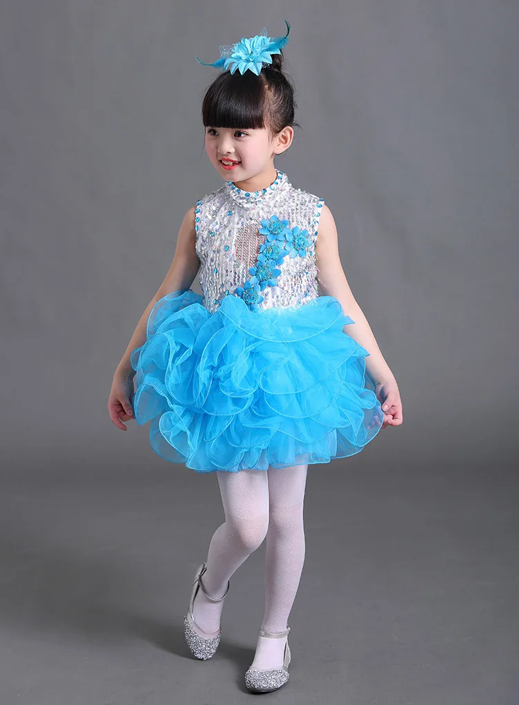 Детский танцевальный костюм с блестками 2017 современные костюмы для подиума шоу