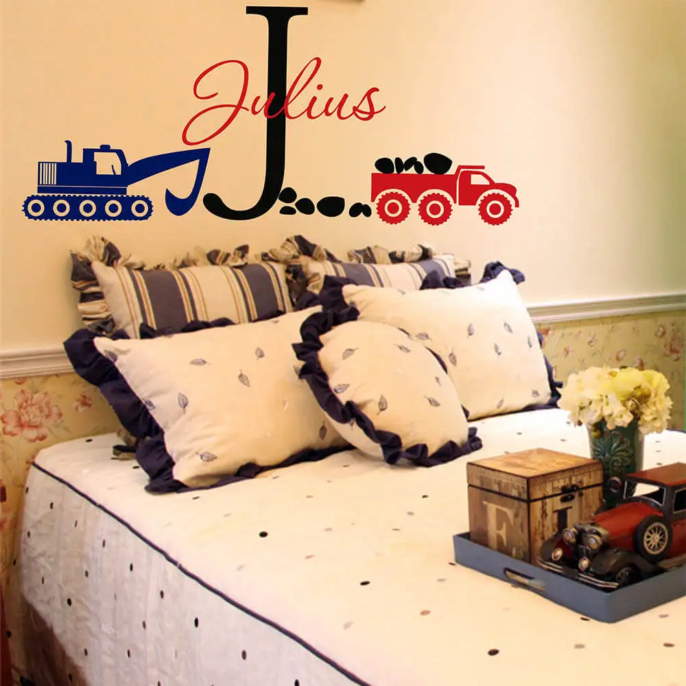 Construction Truck Wall Decal Truck and Crane Wall Sticker Truck Crane Personalized Name Wall Decal Custom Initial Decor 867C
Construction Truck Wall Decal Truck and Crane Wall Sticker Truck Crane Personalized Name Wall Decal Custom Initial Decor 867C