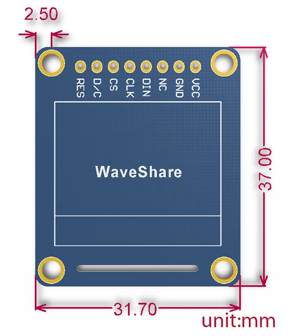 0.95inch RGB OLED (B),0.95' display,SPI interface, curved/horizontal pinheader,SSD1331 chip,96*64 Resolution,65K colorful
0.95inch RGB OLED (B),0.95' display,SPI interface, curved/horizontal pinheader,SSD1331 chip,96*64 Resolution,65K colorful