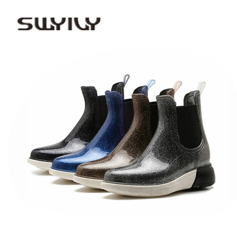 Резиновые женские сапоги SWYIVY с высоким берцем, осень 2018, женские сапоги, повседневные водонепроницаемые полусапожки 40 на танкетке
Резиновые женские сапоги SWYIVY с высоким берцем, осень 2018, женские сапоги, повседневные водонепроницаемые полусапожки 40 на танкетке