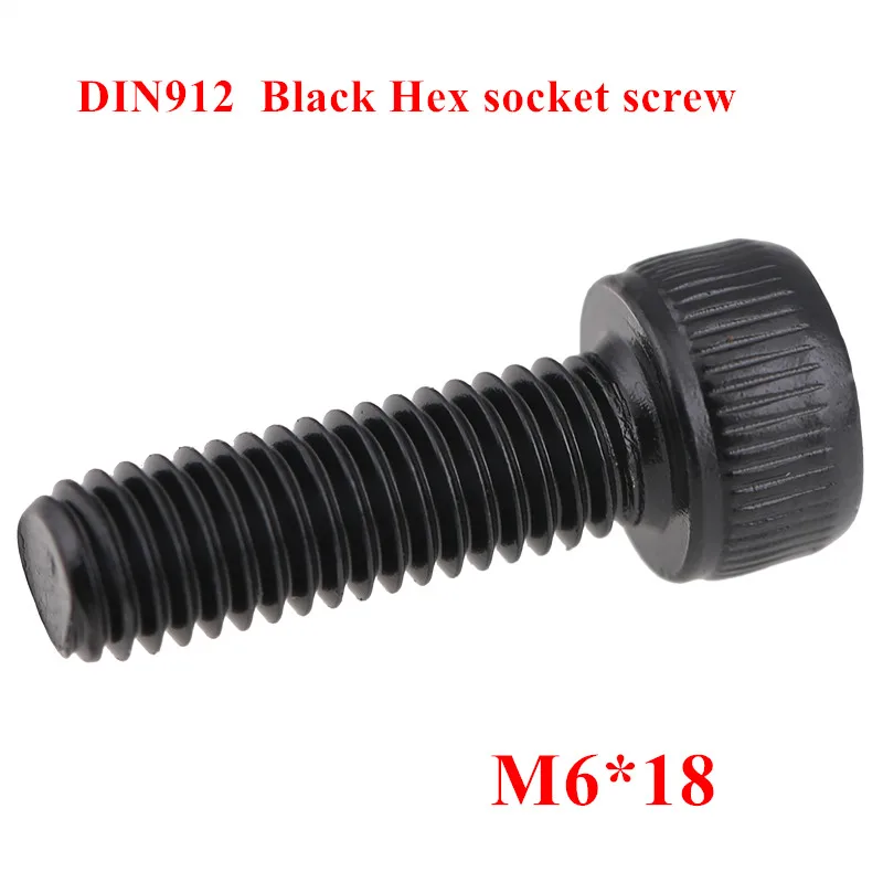 100pcs DIN912 M6*18 grade 12.9 Black Alloy Steel Hexagon Socket Screw Hex Head Cup Screw Screws Bolts
100pcs DIN912 M6*18 grade 12.9 Black Alloy Steel Hexagon Socket Screw Hex Head Cup Screw Screws Bolts