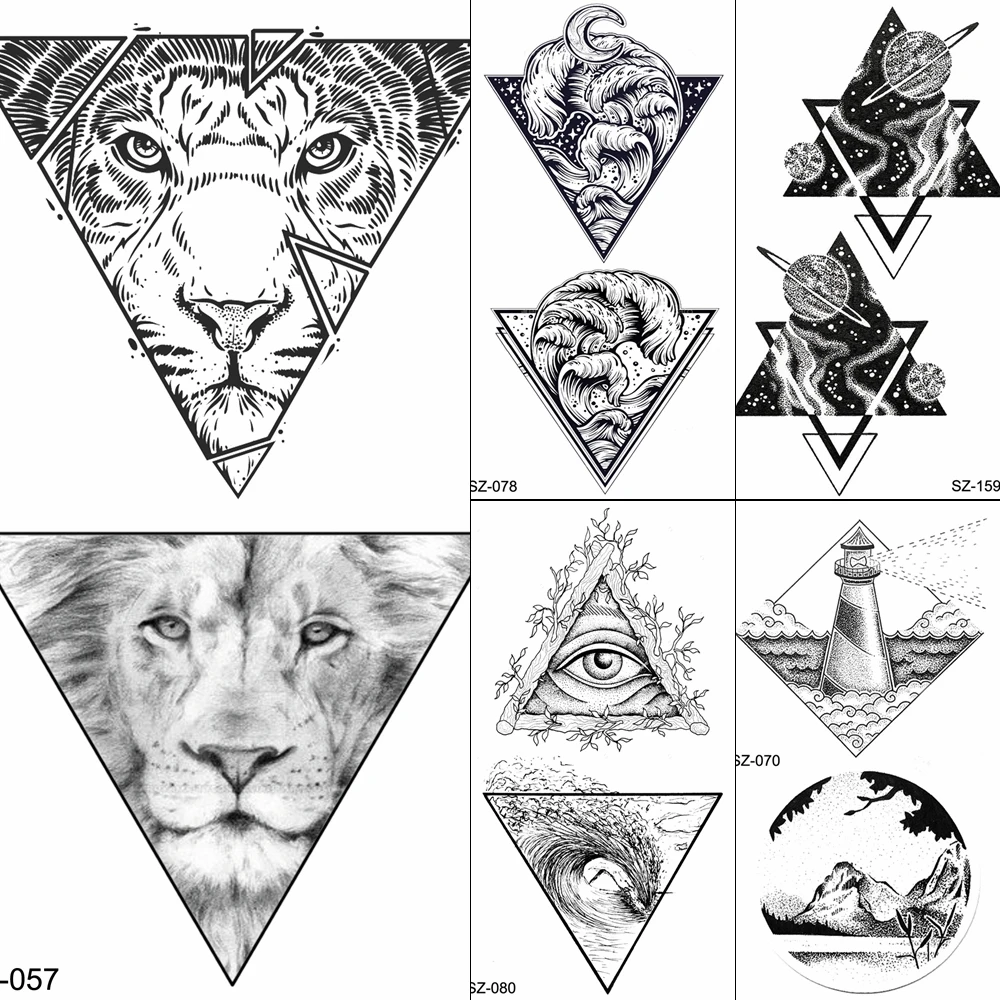 FANRUI Men Arm Art Tattoos Temporary Women Geometric Tiger Fake Tattoo Stickers Chest Triangle Lion Black Waterproof Tatoo Paste
FANRUI Men Arm Art Tattoos Temporary Women Geometric Tiger Fake Tattoo Stickers Chest Triangle Lion Black Waterproof Tatoo Paste