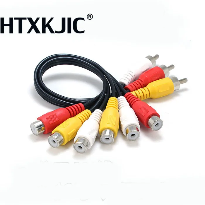 Новинка хит продаж 3 RCA штекер на 6 гнездовой разъем сплиттер Аудио ТВ DVD видео