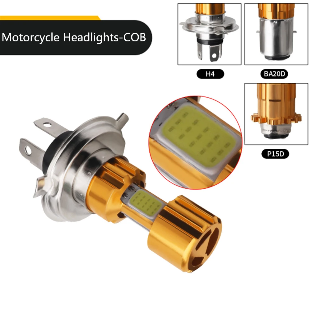 1Pcs COB LED Motorcycle Headlight H4 BA20D P15D High Low Beam Light Super Bright White Motorbike Head Lamp Bulb
1Pcs COB LED Motorcycle Headlight H4 BA20D P15D High Low Beam Light Super Bright White Motorbike Head Lamp Bulb