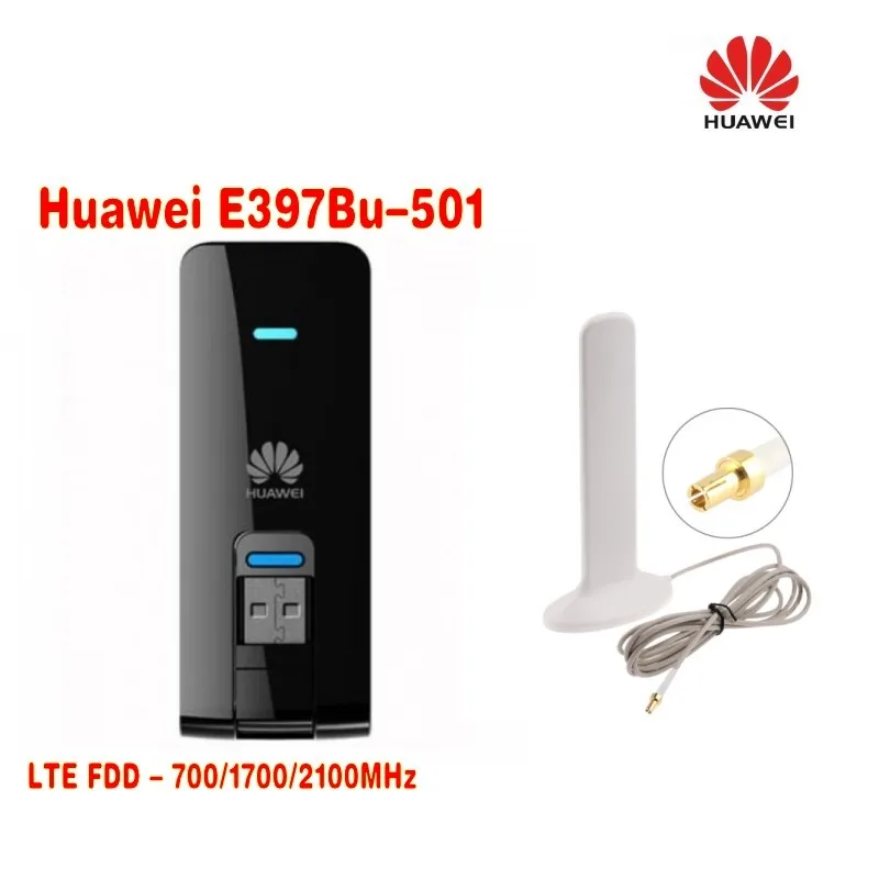 Фото Разблокированный Huawei E397 (телефон) 4G LTE Dongle USB модем 100 Мбит/с + 10dBi 3G антенна TS9|huawei
