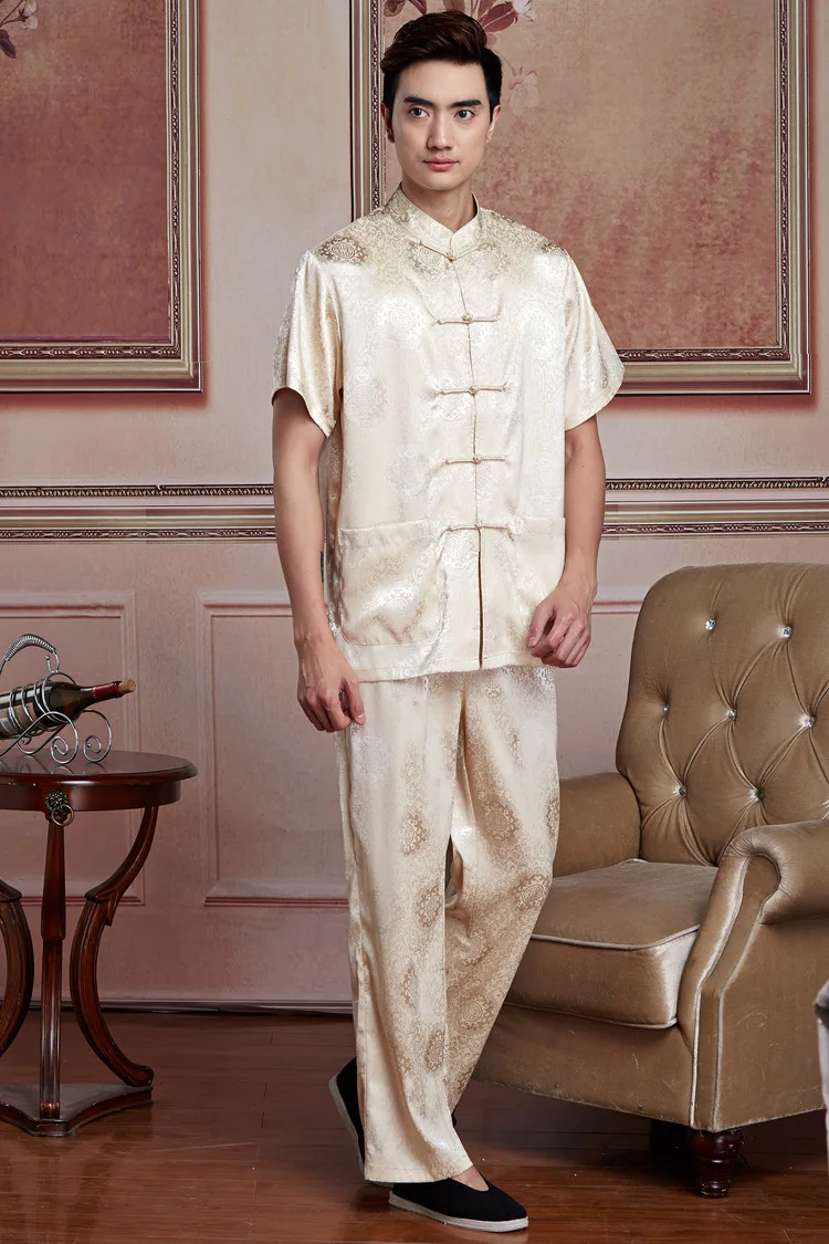 Free shipping chinese kung fu set men chinese Tai chi suit short shirt + pants faux silk kungfu uniform 6 color
Free shipping chinese kung fu set men chinese Tai chi suit short shirt + pants faux silk kungfu uniform 6 color