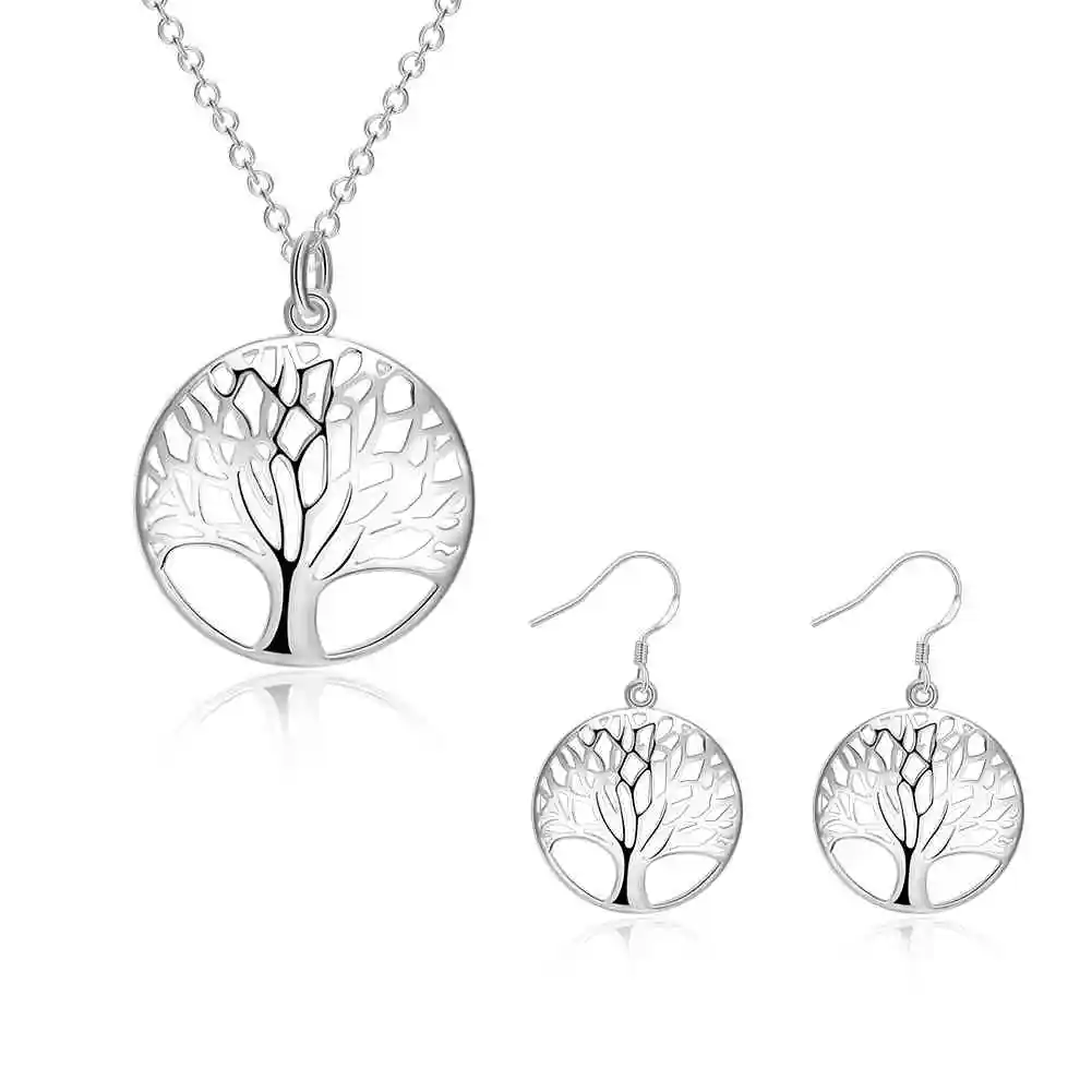 Kiteal Silver Fashion jewelry sets Tree Of Life bridal set gift for women Mesh Necklaces pendant drop earring 925 stamp
Kiteal Silver Fashion jewelry sets Tree Of Life bridal set gift for women Mesh Necklaces pendant drop earring 925 stamp