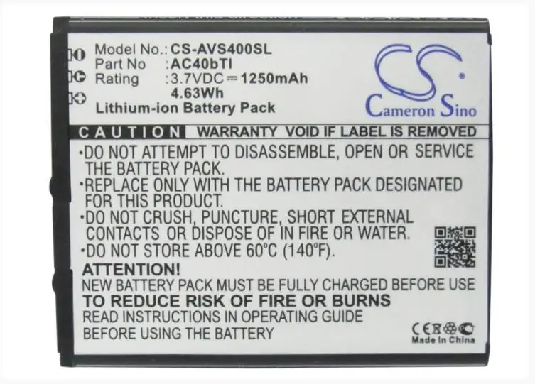 Cameron Sino 1250mAh battery for ARCHOS 40b Titanium 4GB Surround AC40bTI Mobile, SmartPhone Battery
Cameron Sino 1250mAh battery for ARCHOS 40b Titanium 4GB Surround AC40bTI Mobile, SmartPhone Battery