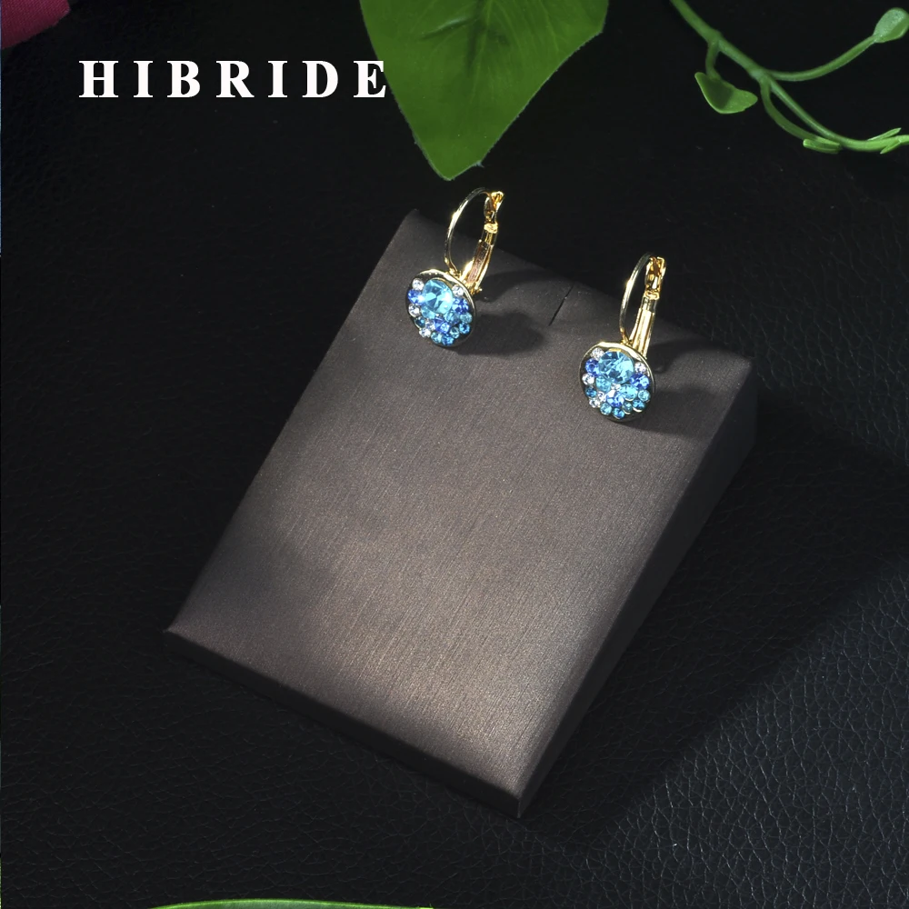 HIBRIDE Trendy Hoop Earrings Red/Blue Cubic Zirconia Gold Color Wedding Party Earrings For Women Engagement Gifts E-31
HIBRIDE Trendy Hoop Earrings Red/Blue Cubic Zirconia Gold Color Wedding Party Earrings For Women Engagement Gifts E-31