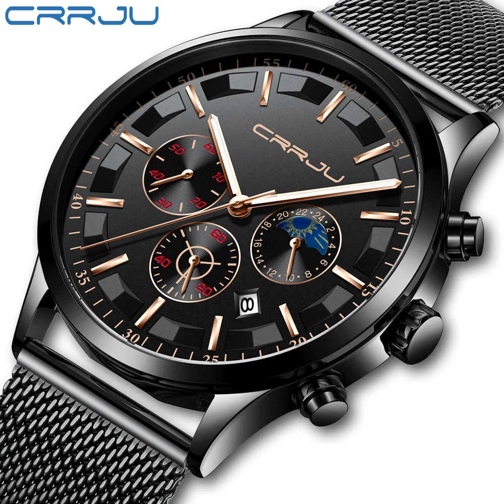 2019 Top Brand CRRJU New Men Quart Watch Fashion Multi-Function Chronograph Clock Stainless Steel Military Waterproof Wristwatch
2019 Top Brand CRRJU New Men Quart Watch Fashion Multi-Function Chronograph Clock Stainless Steel Military Waterproof Wristwatch