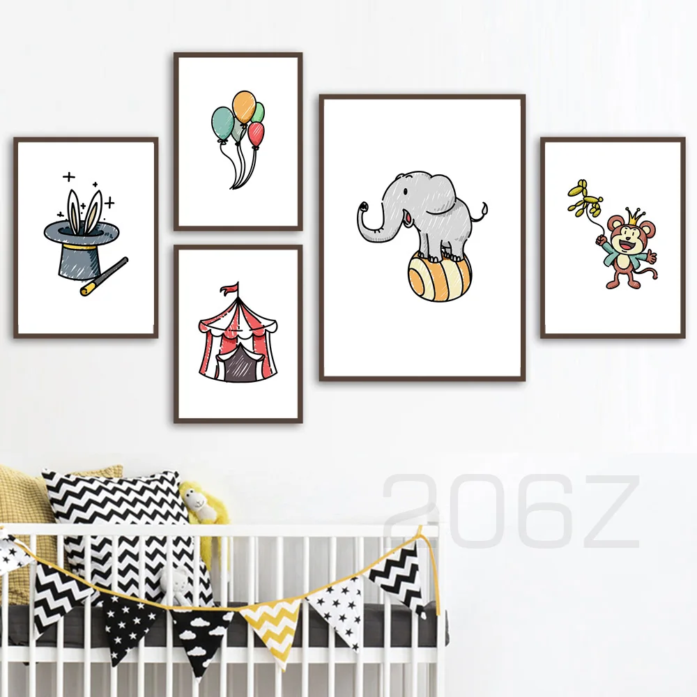 Cartoon Elephant Balloon Monkey Circus Troupe Wall Art Canvas Painting Nordic Posters And Prints Wall Pictures Kids Room Decor
Cartoon Elephant Balloon Monkey Circus Troupe Wall Art Canvas Painting Nordic Posters And Prints Wall Pictures Kids Room Decor