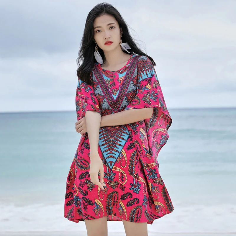 2018 Fashion Summer Women's Plus Size Chiffon Bohemian Vintage Bats sleeves Dress Stripe Loose Pullovers Female Large Size J48
2018 Fashion Summer Women's Plus Size Chiffon Bohemian Vintage Bats sleeves Dress Stripe Loose Pullovers Female Large Size J48