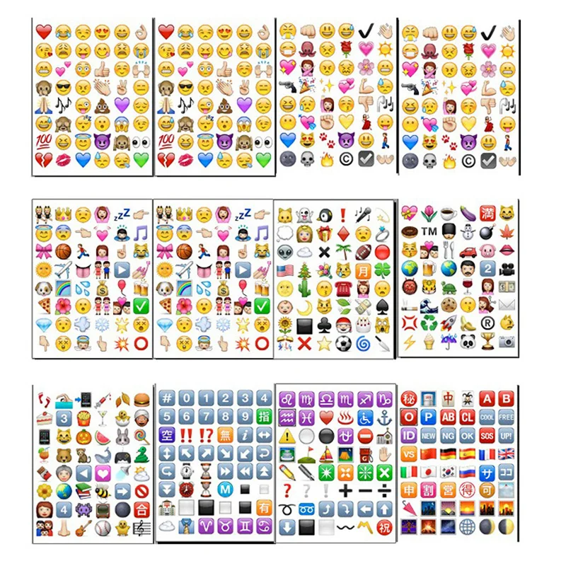 Детские 6 листов/набор IOS no-duplicate/face/QQ новые наклейки Emoji (48 Die Cut) наклейка для
