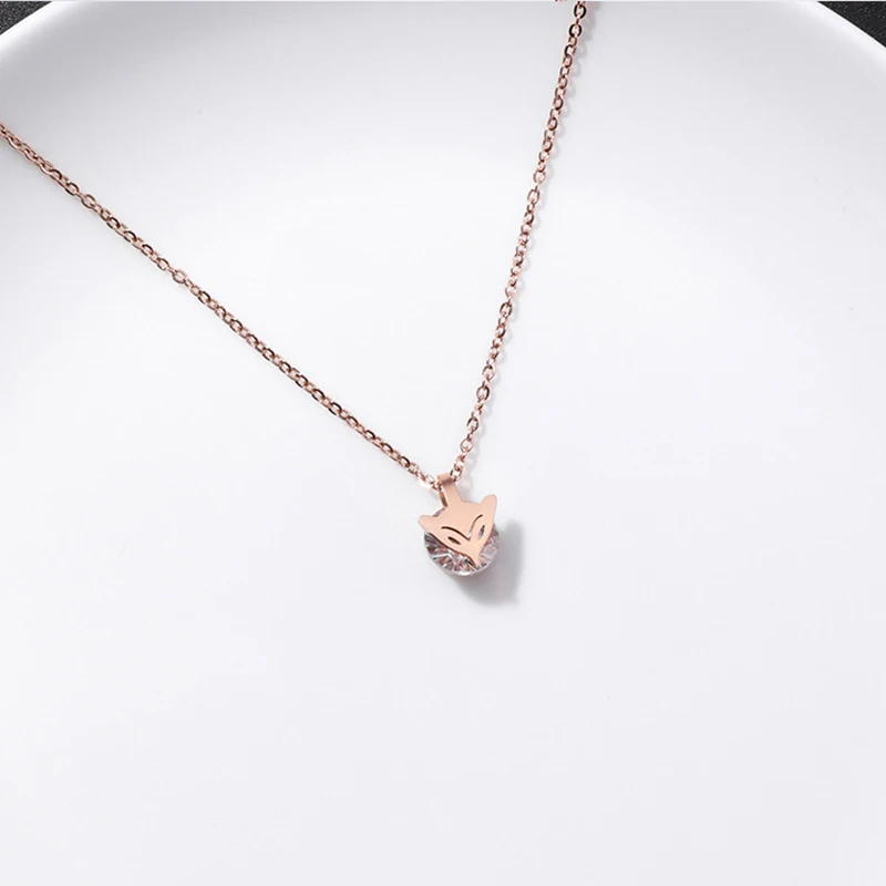 Frosted Surface Fairy Fox Necklace Titanium Steel Jewelry Woman Birthday Gift Free Shipping Never Fade
Frosted Surface Fairy Fox Necklace Titanium Steel Jewelry Woman Birthday Gift Free Shipping Never Fade