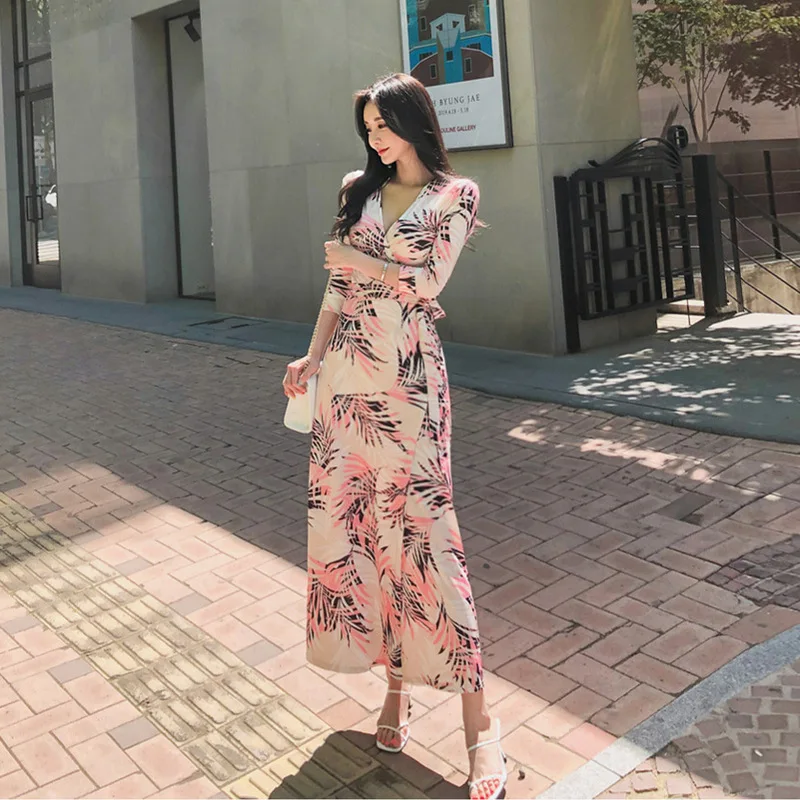 Big Size Women Three Quarter Sashes Vacation Long Dress Women Korean Bodycon Wrap Print Floral Dresses Summer 2019 Beach Dress
Big Size Women Three Quarter Sashes Vacation Long Dress Women Korean Bodycon Wrap Print Floral Dresses Summer 2019 Beach Dress