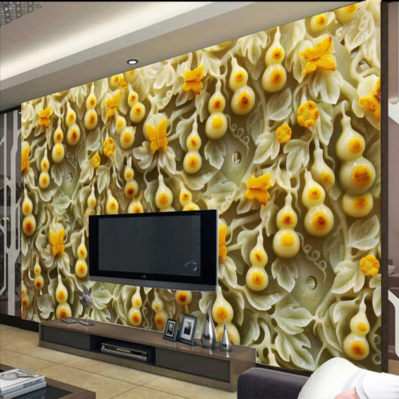 New 8D Large Papel Mural Calabash Jade Chinese Wallpaper Mural 3D Photo Wall Mural Wall paper for Living Room 3d Wallcovering
New 8D Large Papel Mural Calabash Jade Chinese Wallpaper Mural 3D Photo Wall Mural Wall paper for Living Room 3d Wallcovering