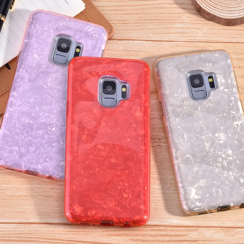 Цветной Ракушечный чехол прозрачный градиентный для Samsung Galaxy S8 S9 Plus 3 в 1 мягкий
