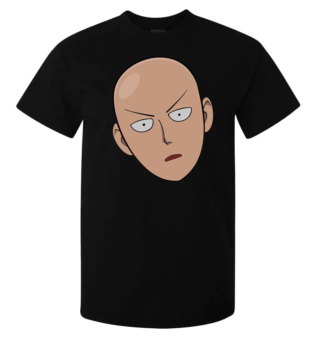 Мужская футболка с надписью One Punch Man Saitama Bold Head забавная аниме манга черный топ