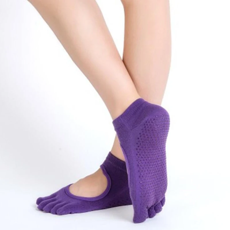 Женские носки для фитнеса с открытой спиной 5 пальцев занятий спортом