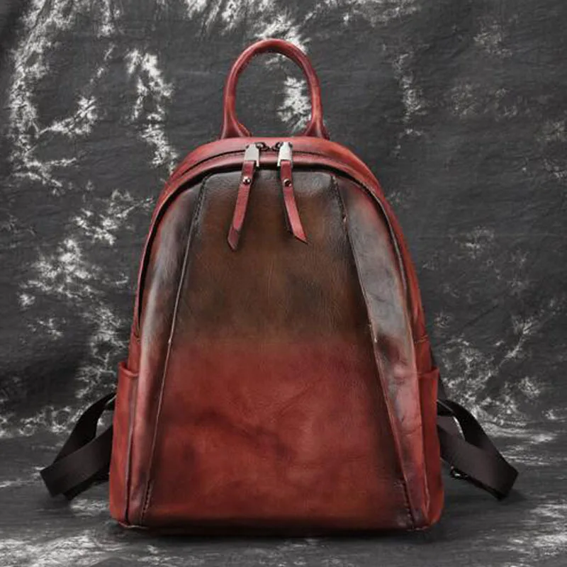High Quality Women Retro Backpack Daypack Genuine Leather Travel personality Brush Color Knapsack Rucksack Leather Bag New
High Quality Women Retro Backpack Daypack Genuine Leather Travel personality Brush Color Knapsack Rucksack Leather Bag New