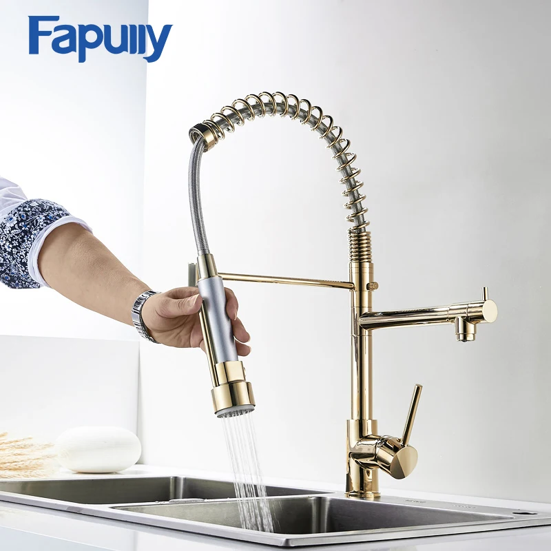 Fapully Gold Kitchen Faucet Sprayer Single Handle 360 Degree Rotating Cold Hot Water Mixer Sink Tap
Fapully Gold Kitchen Faucet Sprayer Single Handle 360 Degree Rotating Cold Hot Water Mixer Sink Tap