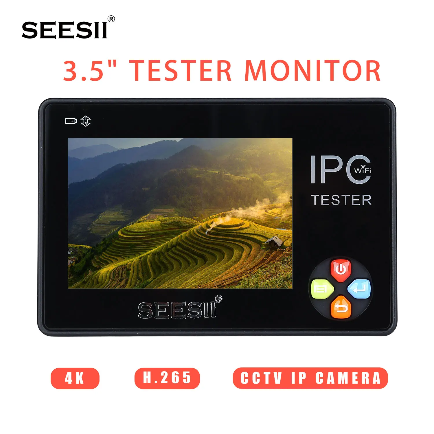 SEESII 3 5 "сенсорный экран 4K 480x320 Wifi CCTV IP камера тест er монитор аналоговый CVBS ONVIF H.265