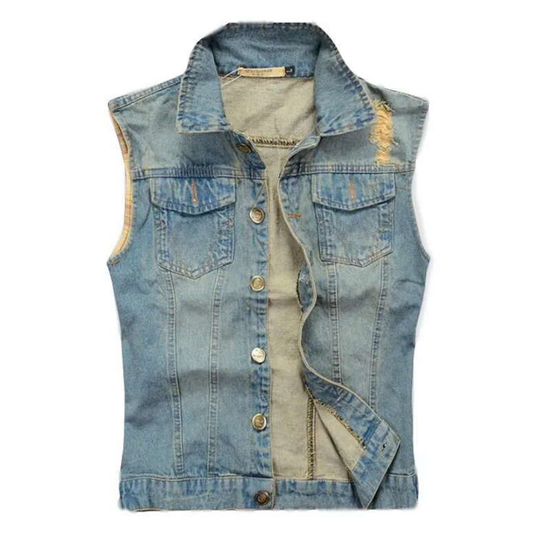 Men's Denim Vest Slim Men Denim Outerwear Coats Fashion Hole Sleeveless Vest For Men Big Size 5xl
Men's Denim Vest Slim Men Denim Outerwear Coats Fashion Hole Sleeveless Vest For Men Big Size 5xl