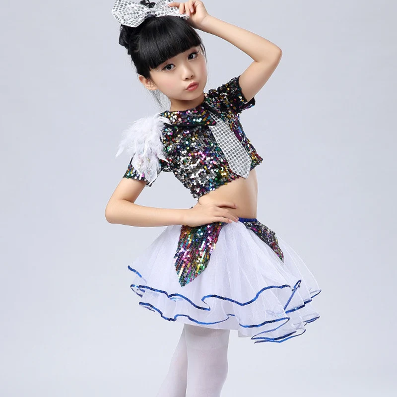 Girls Jazz Dancing Costumes Colorful Sequin tutu Dress Suit Garments for Xmas Holiday Party Children Stage Modern Perform Wear
Girls Jazz Dancing Costumes Colorful Sequin tutu Dress Suit Garments for Xmas Holiday Party Children Stage Modern Perform Wear