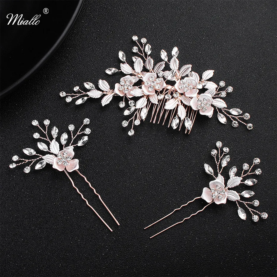 Miallo Pink Flower Women Hair Comb + 2pcs Hairpins Handmade Wedding Hair Accessories Crystal Bridal Hairpieces Jewelry
Miallo Pink Flower Women Hair Comb + 2pcs Hairpins Handmade Wedding Hair Accessories Crystal Bridal Hairpieces Jewelry