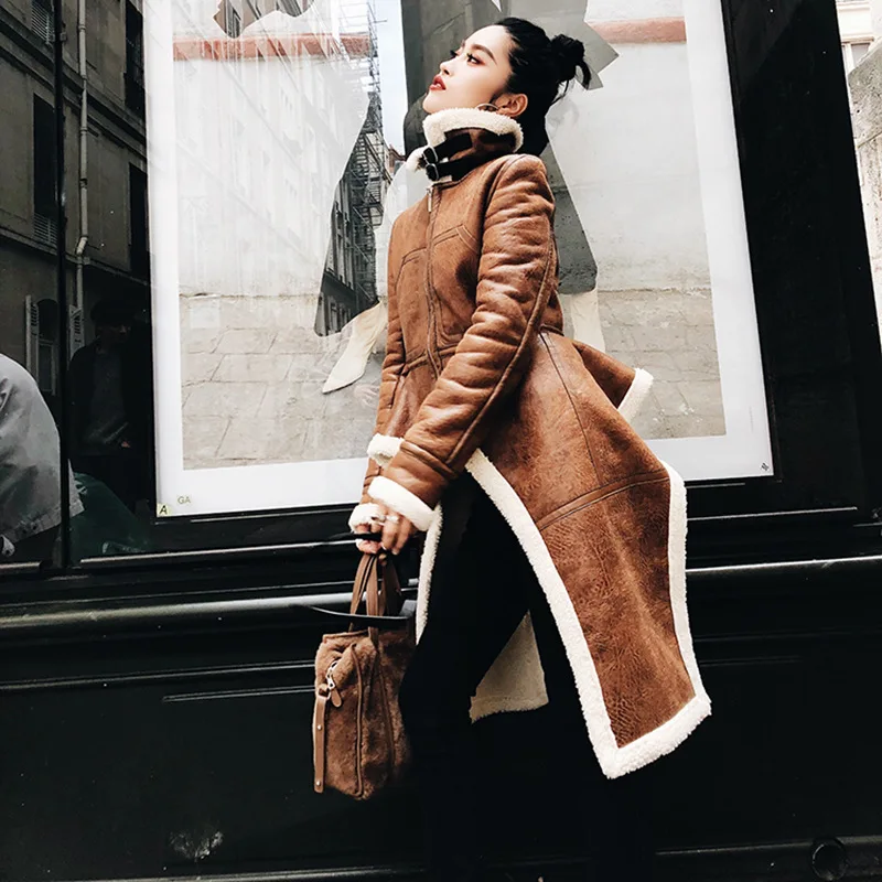 Ruique Women 2018 New Fashion European American Style Winter Coats High Quality PU Leather Warm Jackets Brown Color Wool Jackets
Ruique Women 2018 New Fashion European American Style Winter Coats High Quality PU Leather Warm Jackets Brown Color Wool Jackets