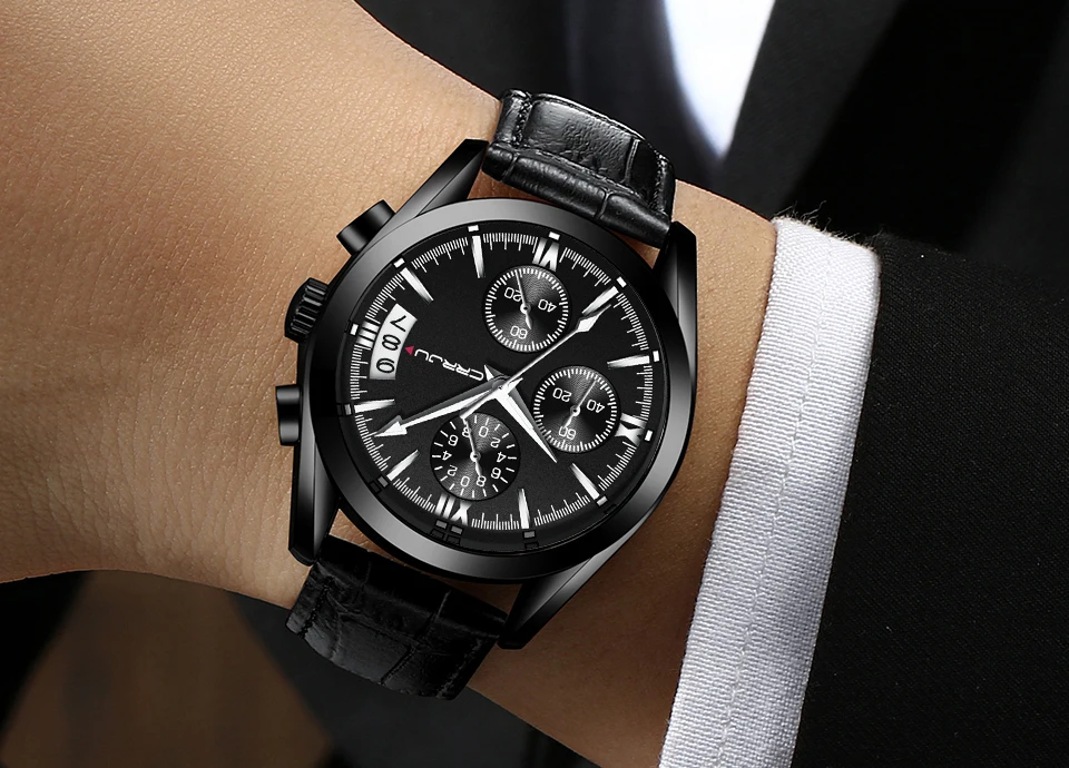Men Watches CRRJU Brand Luxury Casual Chronograph Sports Wristwatch Genuine Leather Strap Male Clock erkek kol saati Relojes
Men Watches CRRJU Brand Luxury Casual Chronograph Sports Wristwatch Genuine Leather Strap Male Clock erkek kol saati Relojes