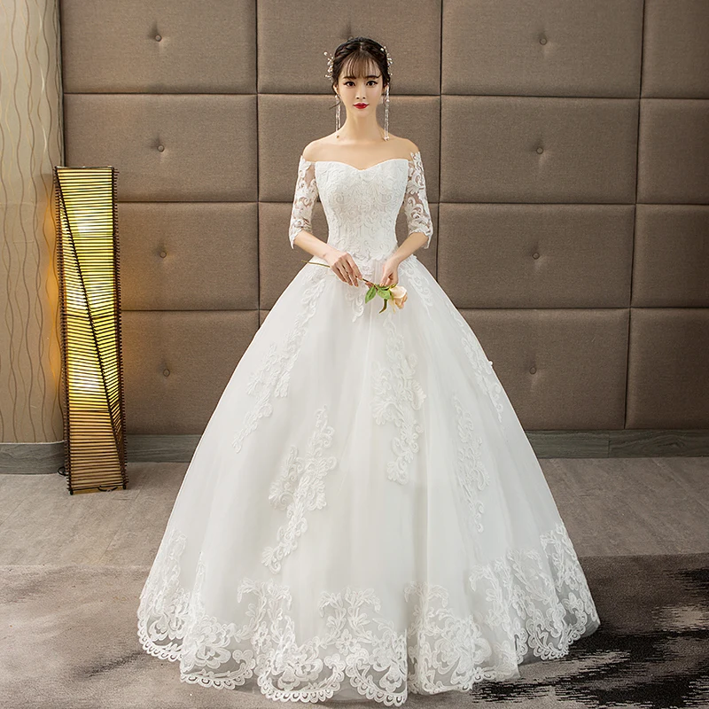 V-Neck Off Shoulder Half Sleeve Wedding Dresses For Bride Lace Applique Bridal Gowns kakahu ahiahi
V-Neck Off Shoulder Half Sleeve Wedding Dresses For Bride Lace Applique Bridal Gowns kakahu ahiahi